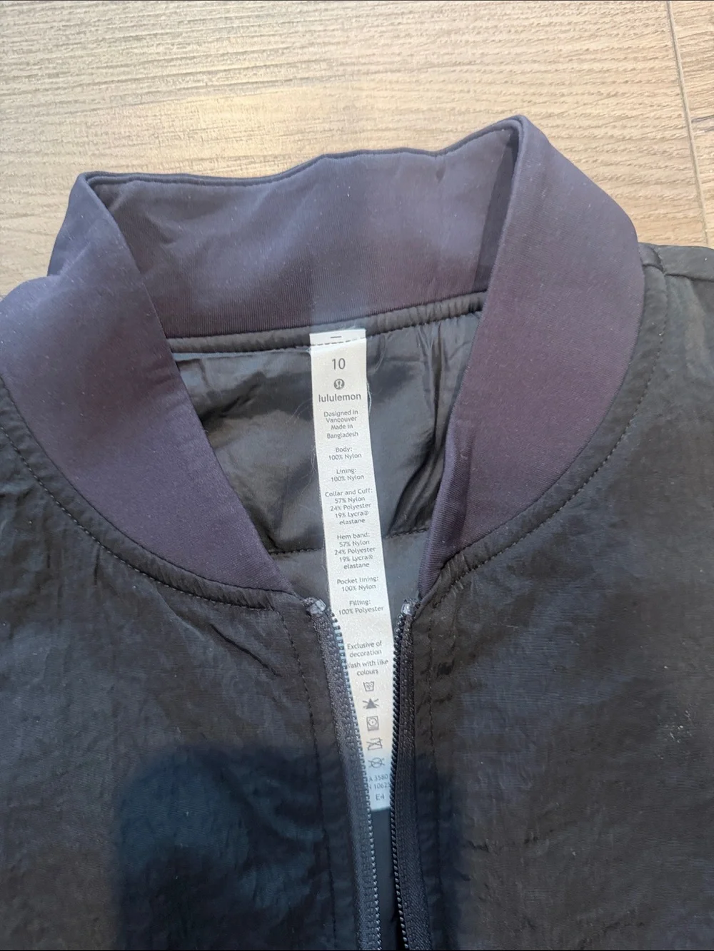 Lululemon Womens Black Bomber Jacket - Lightweight Zip Front